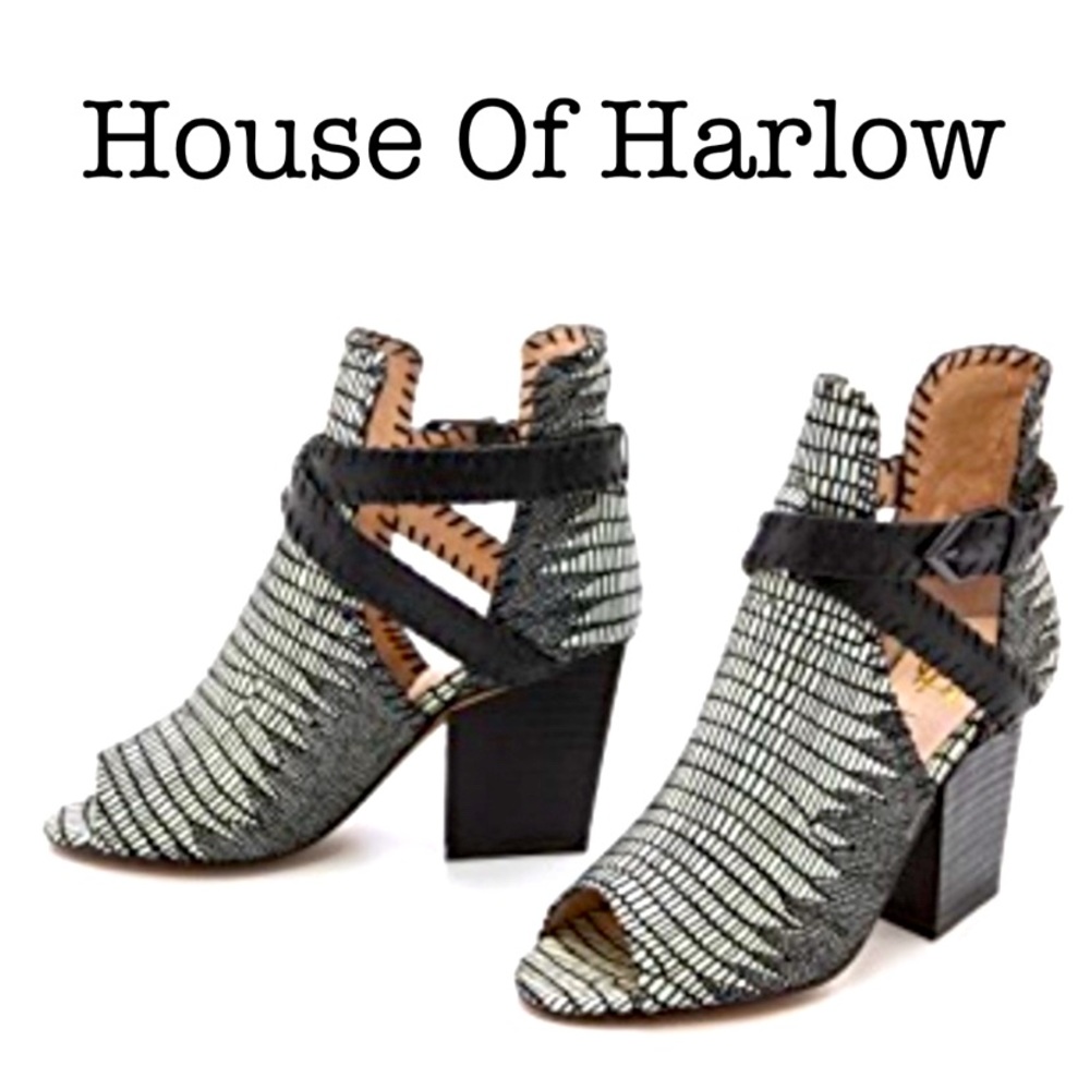 House Of Harlow 1960 Minnie Open Toe Heel Booties Size 40